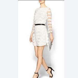 NWT Piperlime Textured Lined White Dress Size Medium